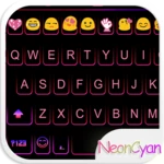 cute neon emoji keyboard theme android application logo